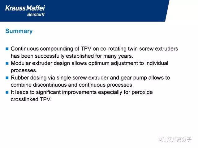 论坛回顾 l TPV加工中的双螺杆挤出机以及挤出共混工艺